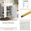 Meuble-lavabo de 21,6 po - Lavabo en céramique, avec capacité de rangement abondante, blanc de démonstration avec lavabo et rangement sur le côté gauche, porte pour une salle de bain lisse, moderne-118731793