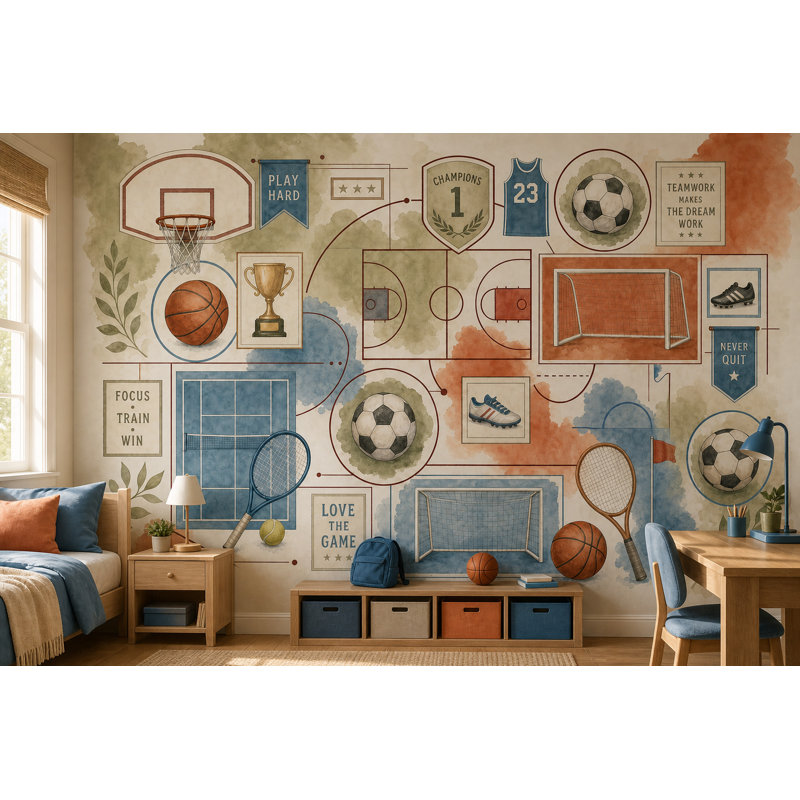 Adhésif décoratif à motif aquarelle, 160"x108", Non-Woven Nonpasted