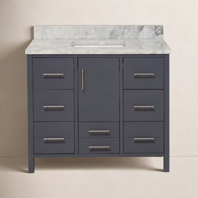 Kiara 42" Carrara Marble Single Bathroom Vanity