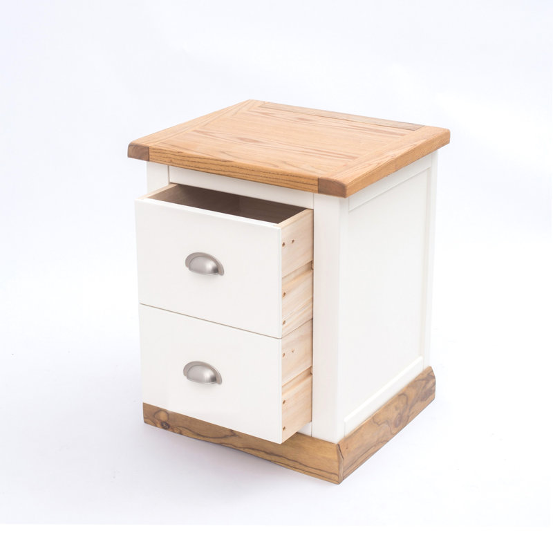 Pembroke 45cm W Plywood / Laminate Board Bedside Table, Waxed Oak