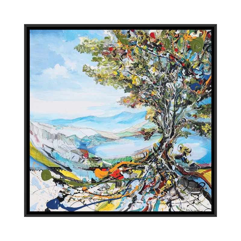 «Festivation Tree», reproduction sur toile, H 18 po x l 18 po x P 1,5 po, Toile avec cadre flottant noir, Pas de tapis