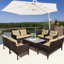 Alyaan 132cm Wide U-Shaped Metal Patio Sofa with Cushions-765613176-765613183