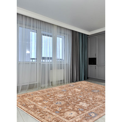 Tapis moderne brun Oushak 9 pi 9 po x 14 pi 2 po