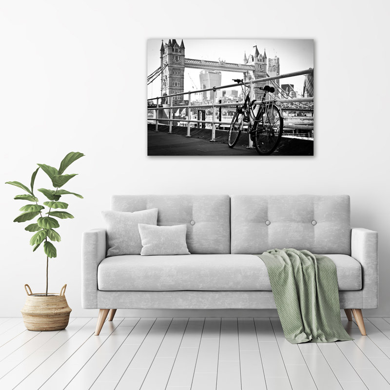 Bike In London - No Frame Print on Glass