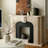 Solid + Manufactured Wood white and black Fake Fireplace Entrance Mantel-106862747