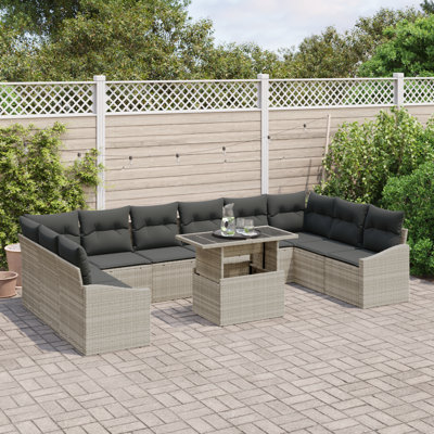 344cm Wide Patio Sofa with Cushions
