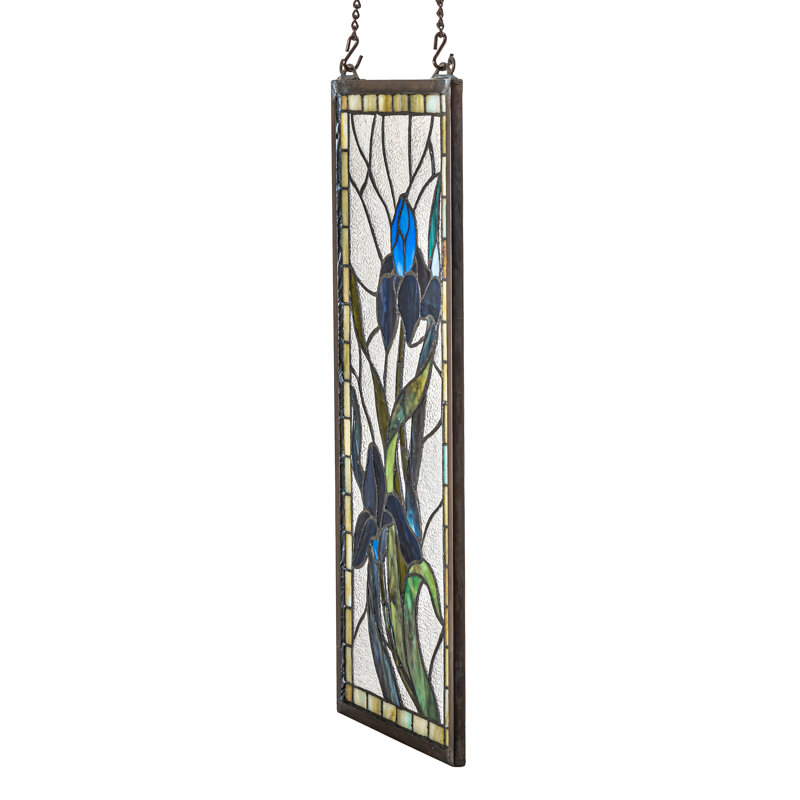 Iris Stained Glass Window Panel