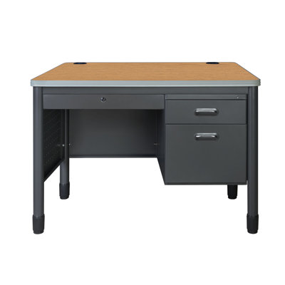 Regency Mesa Steel Single Pedestal Desk With Center Drawer 48" X 30"