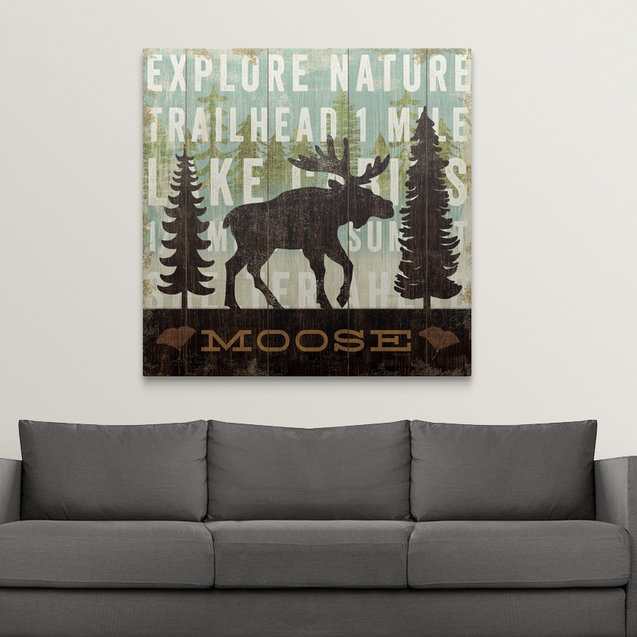 «Simple Living Moose» par Michael Mullan, impression, H 35 po x l 35 po x P 1,5 po, Toile