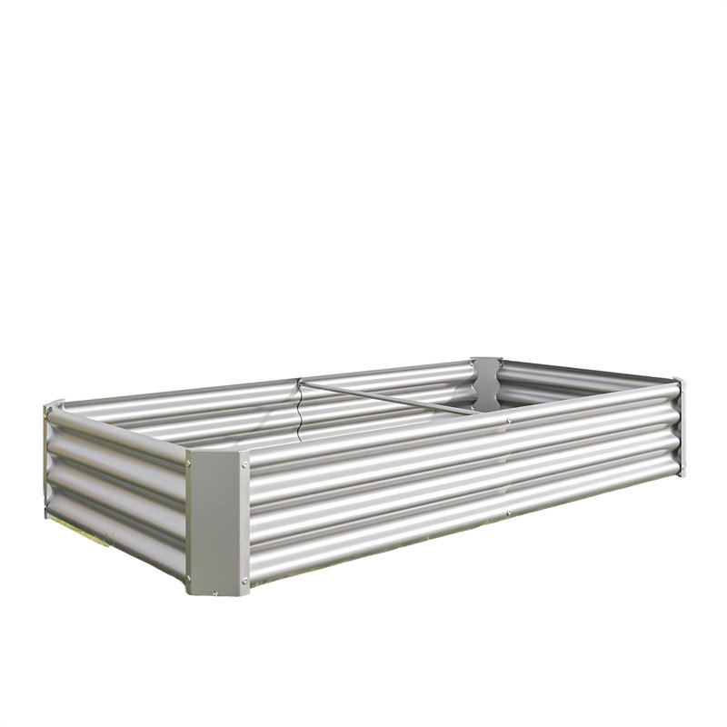 Rectangle Metal Raised Garden Bed (), 11.81" H x 35.83" W x 70.87" D, Silver
