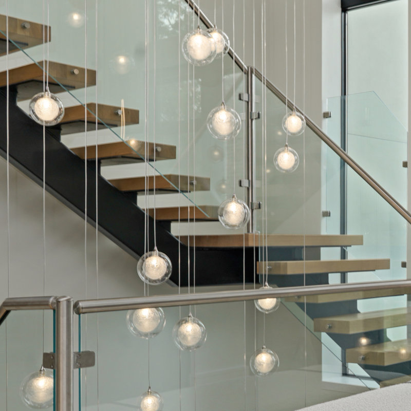 Reflection Twigs 24 - Light Pendant, Black, Clear/Honey, 96" H x 24" W x 24" D