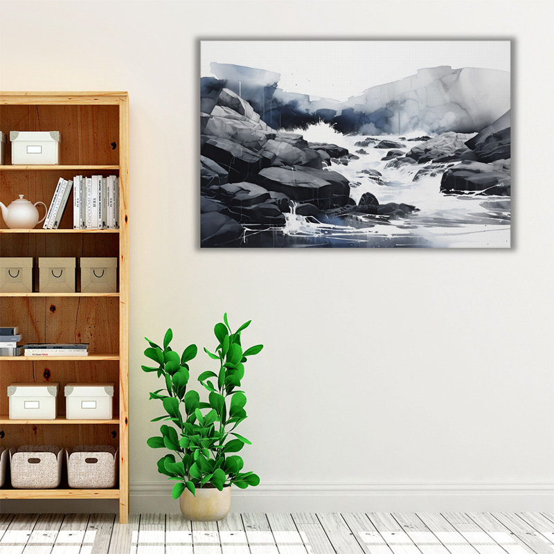 Rocky Waterscape, 20" H x 30" W
