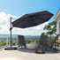 Parasol en porte-à-faux gris 11 pi avec base Yatra