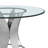 Aindrias Round Glass Top with Steel Base Dining Table