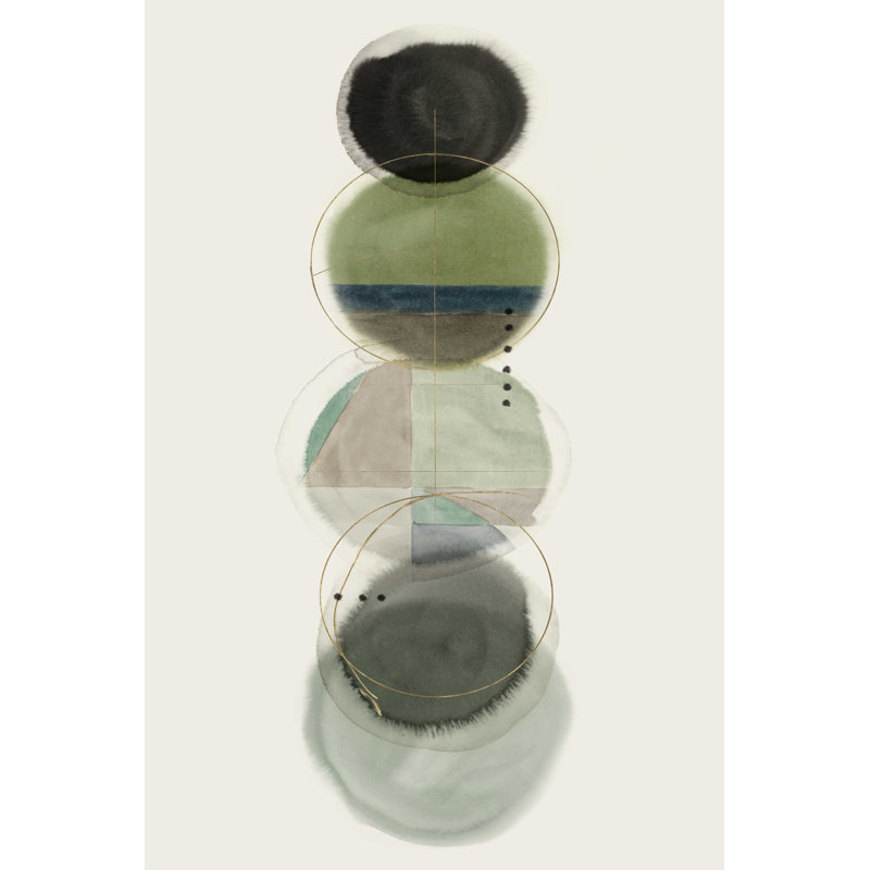 «Stacked Circles I» par Hazel J - impression sur toile tendue, H 30 po x l 20 po