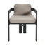 Chaise de patio d'extérieur en aluminium Pula, ensemble de 2, finition gris foncé avec coussin beige, chaise-1438908858