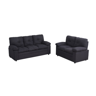 Canapé Uhome 3 pièces pour canapé de salon en tissu de style Chesterfield traditionnel