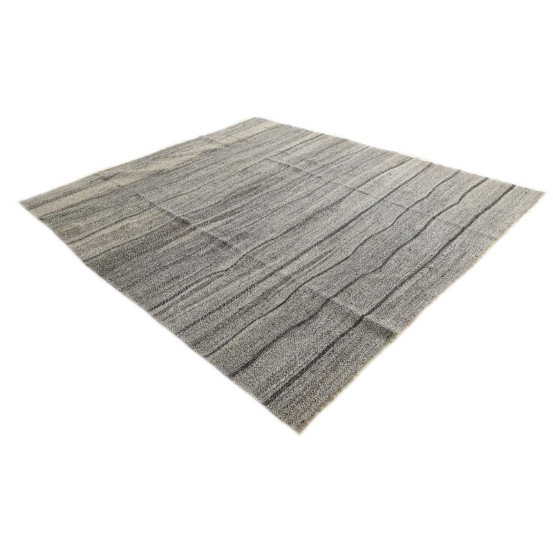 Tapis carré noir et blanc Orta