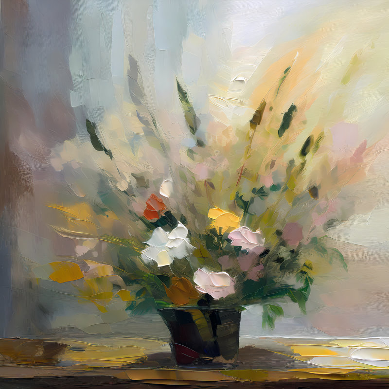 Morning Petals, 24" H x 24" W
