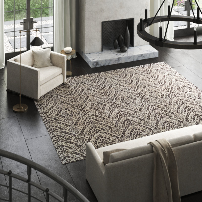 Sultanabad Wool Damask Area Rug