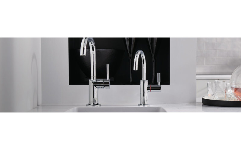 Instant Hot Faucet with Arc Spout, Stainless