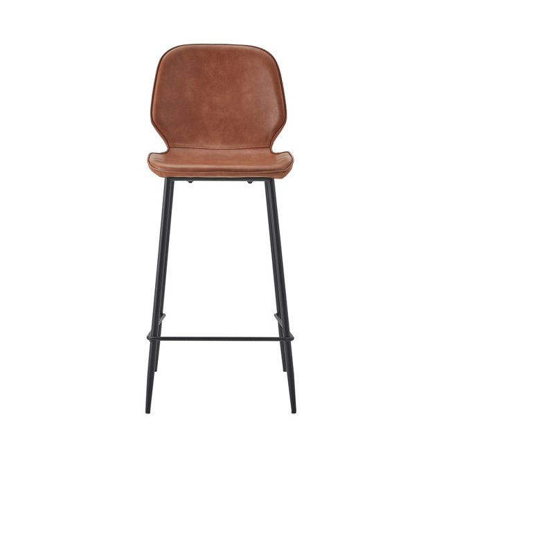 Ariella 30" Upholstered Bar Stool With Metal Base ( Set Of 2), Tan