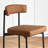 Brown Modern Bar Stools Set of 2, 25.2'' Faux Leather Counter Stools with Curved Backrest, Counter Height Bar Stool for Kitchen Island-1366434812-1366434815