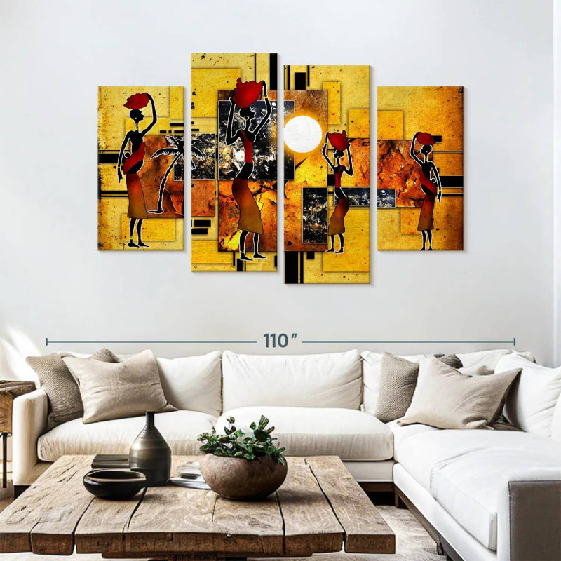 Leisha African Commune, 54" H x 84" W