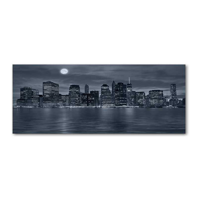 New York By Night - Print, 50cm H x 125cm W x 2cm D, Canvas