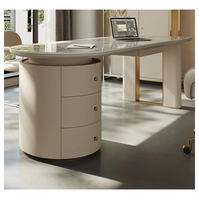 Modern Minimalist Style Sintered Stone Desktop Office Desk