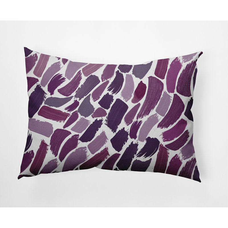 Abstract Outdoor Reversible Throw Pillow, Purple