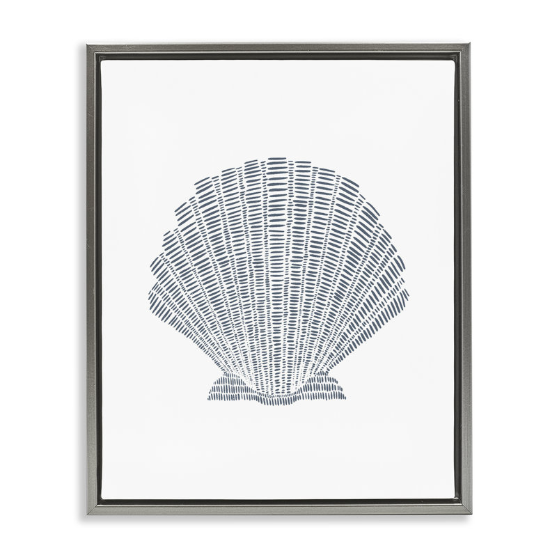 «Minimal Sea Shell» par Jetty Home, LLC, Cadre flottant gris lustré, H 31 po x l 25 po