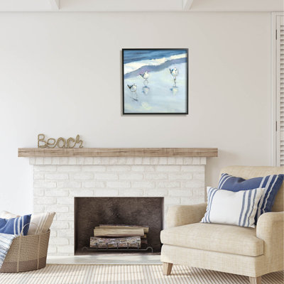 Au-450-Giclée bleue abstraite Sandpipers Peinture