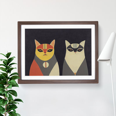 Two Abstract Cats Vol.1 - Framed Print