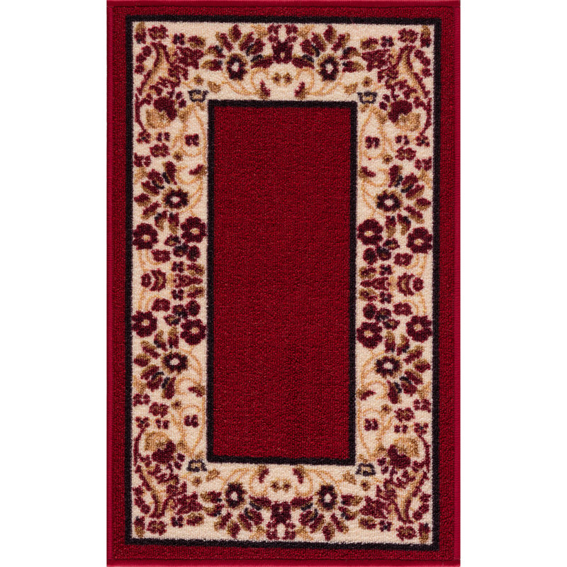 Tapis d'escalier antidérapant Binni, Rouge bourgogne