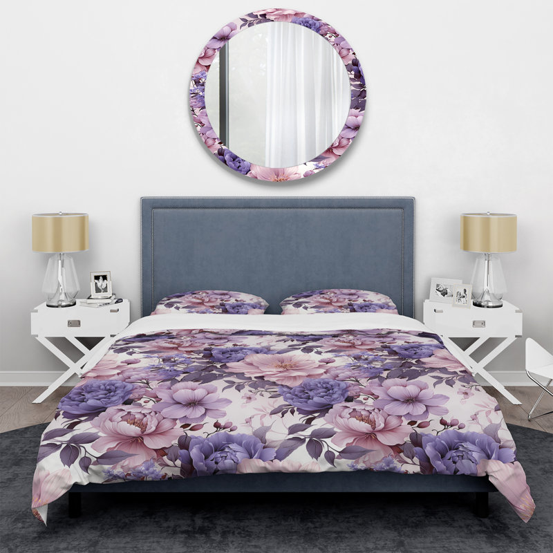 Ensemble de housse de couette Floral - Élégante fleur de lavande douce victorienne