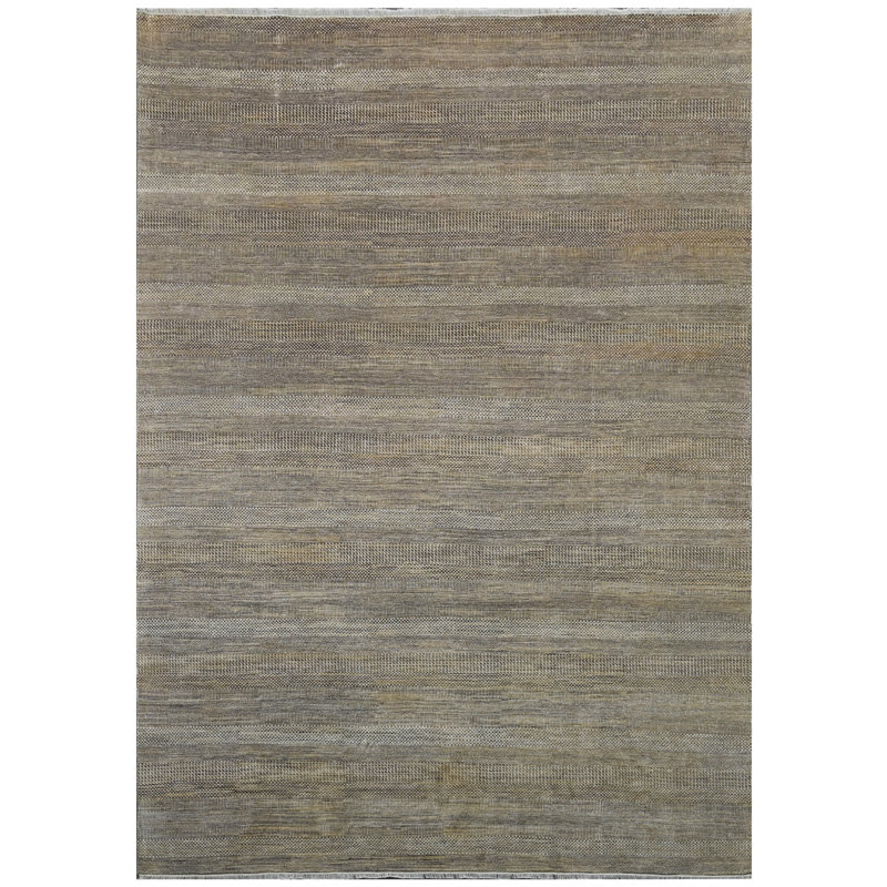Tapis brun et ivoire de haute qualité noué à la main