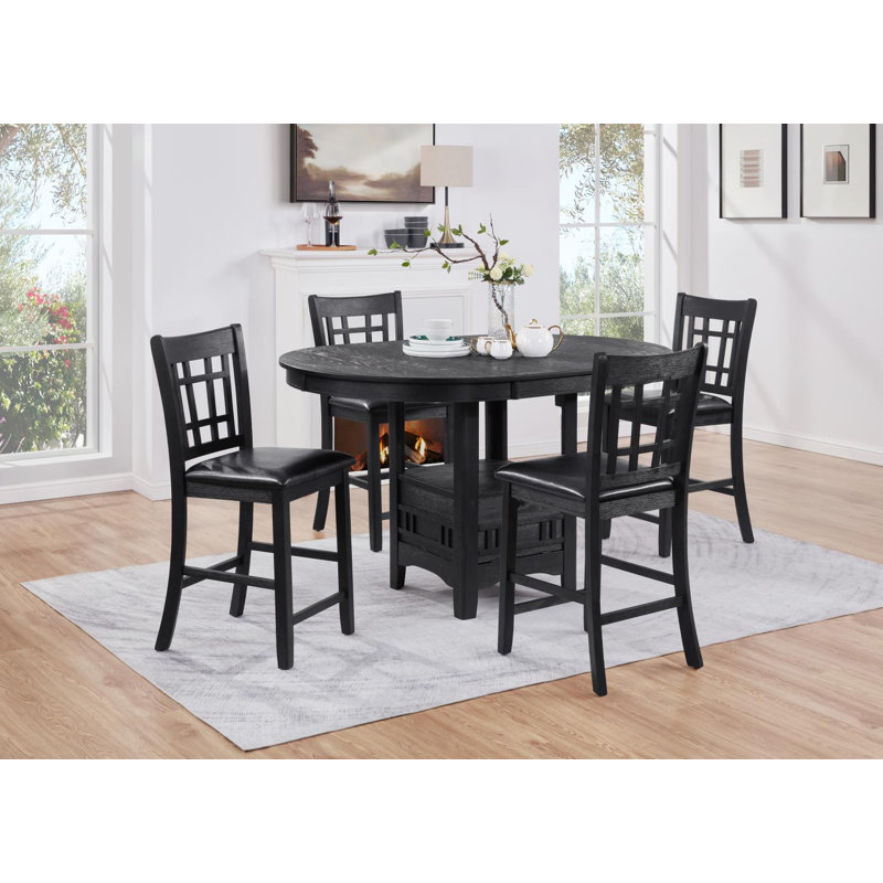 Daritza Upholstered Counter Stool, Black