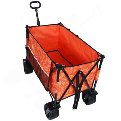 Collapsible Foldable Extended Wagon With 480Lbs Weight Capacity, Heavy Duty Folding Utility Garden Cart With Big All-Terrain Beach Wheels & Drink Hold -  Wentygam, HYX-W2932P253155