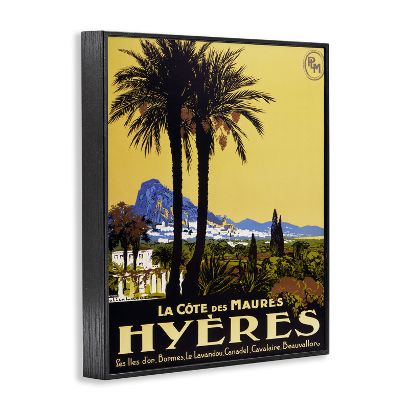 Publicité rétro sur toile tropicale, giclée par Marcus Jules, H 20 po x l 16 po, Giclée encadrée noir minuit