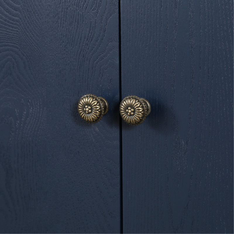 Bleu marine 4 portes avec pieds arqués en bois et rangement polyvalent - Pratique pour le salon, Marine