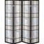 Paravent en bois de pin avec magnifique motif floral - cadre noir pliable, design artistique, élégance