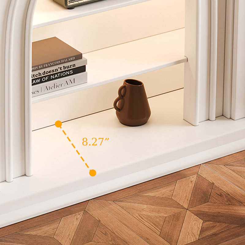 Foyer électrique en bois massif beige, 43.31" H x 47.24" W x 13.78" D