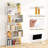 Geometric Bookcase S-Shaped Bookshelf w/ Metal Frame Gold-796637932