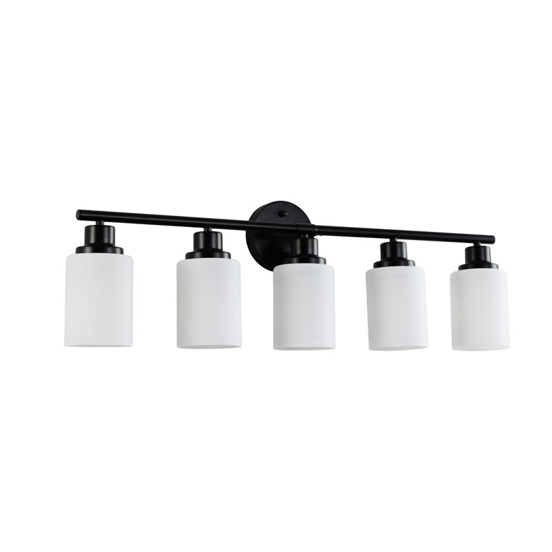 31" Modern 5-Light Vanity Wall Sconce, Black