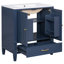 Meuble-lavabo 30 po avec lavabo style rétro, espace de rangement multifonctionnel, tablette de porte, porte à fermeture en douceur, bleu