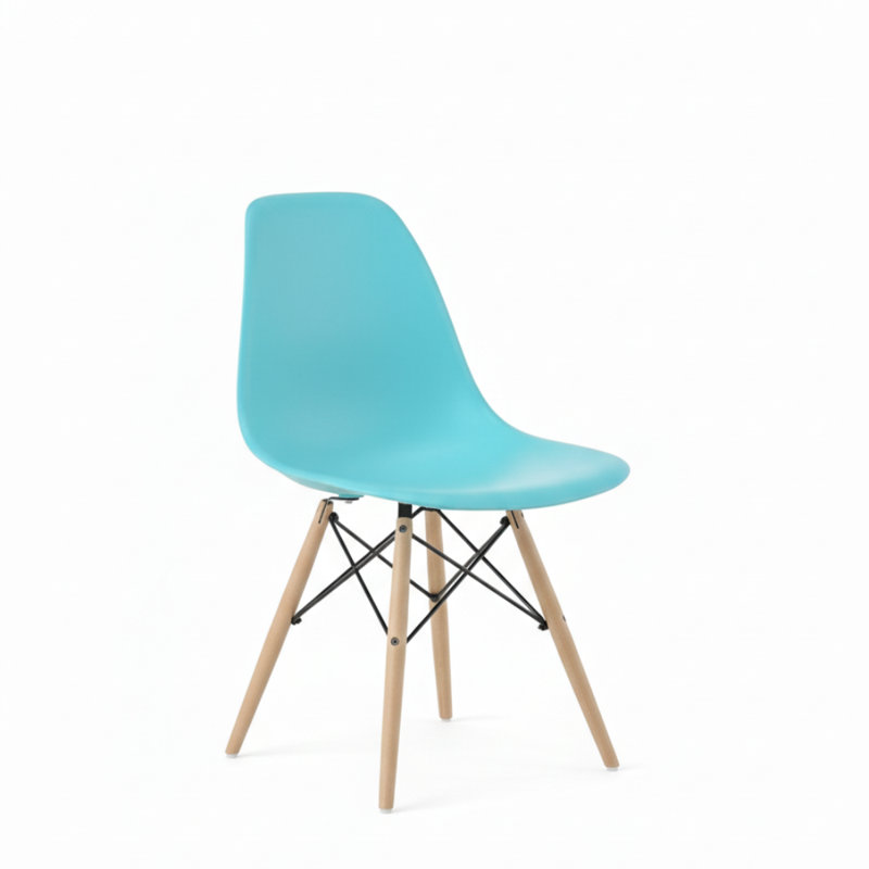 Chaise en plastique Neveyah, Bleu océan