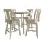 Ensemble de salle à manger 5 pièces à hauteur de comptoir rond avec chaises rembourrées à dossier rabattable, gris antique-1692946126