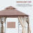 Outsunny Metal Patio Gazebo, Double Roof Outdoor Gazebo Canopy Shelter with Tree Motifs Corner Frame and Netting, for Garden, Lawn, Backyard, and Deck-116010901-116010899