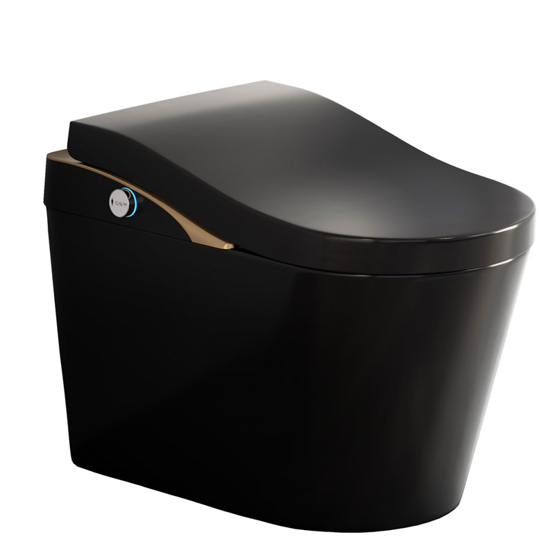 Tankless Modern Smart Toilet With Bidet, Auto Flush, Auto Open/Close,Heated Seat, Warm Water and Dry, Foam Shield Function White, Matte Black